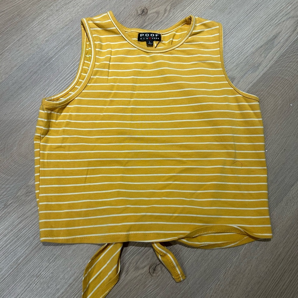 Poof! Mustard and White Striped Tank Top